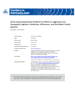 Action Game Experimental Evidence for Effects on