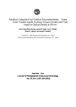 Palladium Catalyzed Vinyl Addition Poly(norbornenes
