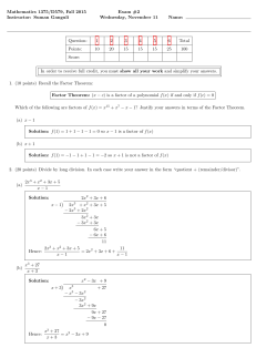 Exam #2 Solutions