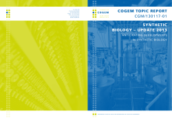 synthetic biology &ndash; update 2013 cogem topic report cgm/130117-01