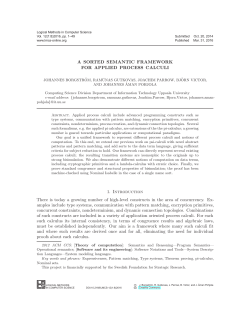 A SORTED SEMANTIC FRAMEWORK FOR APPLIED