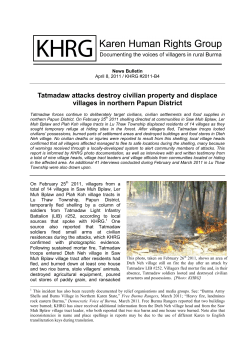 Tatmadaw attacks destroy civilian property and displace villages in