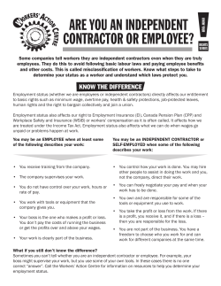 are you an independent contractor or employee? rights