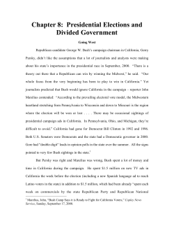 Chapter 8: Presidential Elections and Divided Government