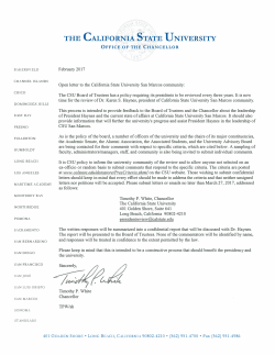 Letter to Campus from CO