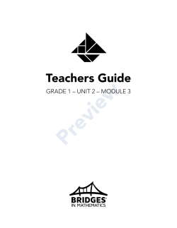 Bridges in Mathematics Grade 1 Unit 2 Module 3