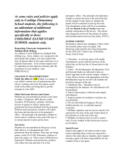 As some rules and policies apply only to Coolidge Elementary