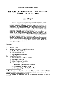 Role of the Bureaucracy in Managing Urban Land in Vietnam, The