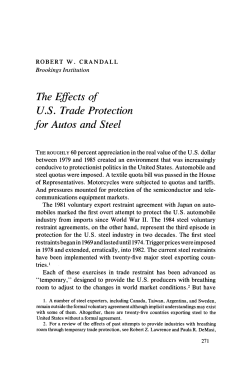 The Effects of US Trade Protection for Autos and Steel
