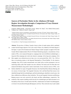 Sources of Particulate Matter in the Athabasca Oil Sands Region