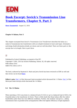 Book Excerpt: Sevick`s Transmission Line Transformers