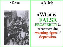 False Prosperity of the 20s
