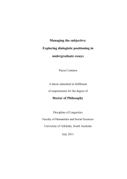 Managing the subjective : exploring dialogistic positioning in