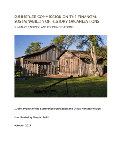 summerlee commission on the financial sustainability of history