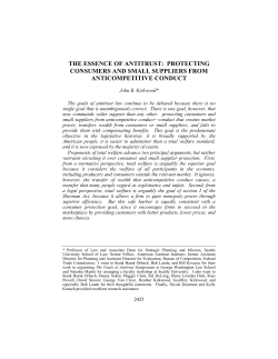 the essence of antitrust: protecting consumers and small suppliers