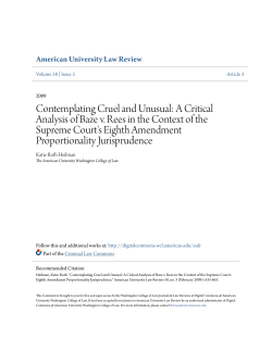 Contemplating Cruel and Unusual: A Critical Analysis of Baze v