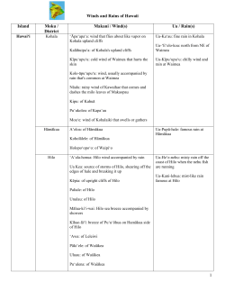 1 Winds and Rains of Hawaii Island Moku / District Makani / Wind(s