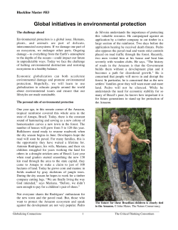 Global initiatives in environmental protection