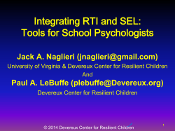 The DESSA A New Tool to Assess Social