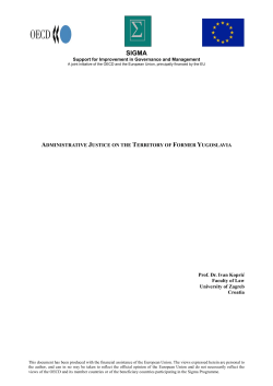 Administrative Justice on the Territory of Former Yugoslavia