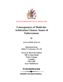 Consequences of Multi-tier Arbitration Clauses: Issues of Enforcement