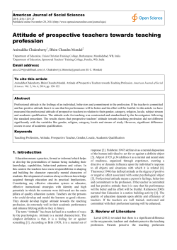 Attitude of prospective teachers towards teaching profession