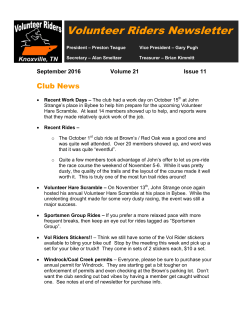 November 2016 - Volunteer Riders