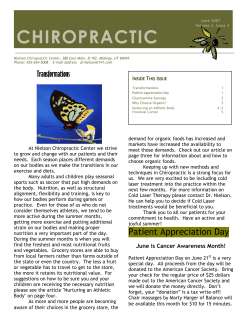 Quarterly Newsletter - Nielson Chiropractic Center