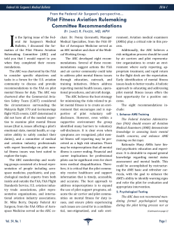 Pilot Fitness Aviation Rulemaking Committee Recommendations