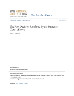 The First Decision Rendered By the Supreme Court of Iowa