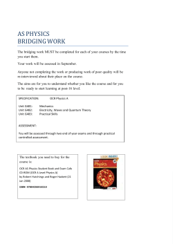Physics Bridging Work