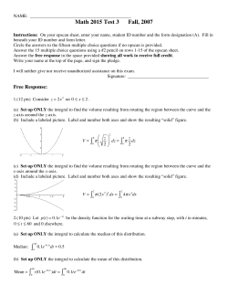 Math 2015 Test 3 Fall, 2007