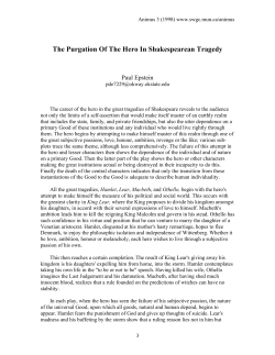 The Purgation Of The Hero In Shakespearean Tragedy