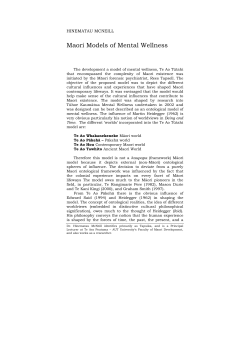 Maori Models of Mental Wellness