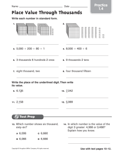 Place Value Through Thousands