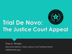 Appeals from Justice of the Peace Courts