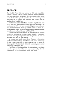 Swedish Penal Code - Government Offices of Sweden
