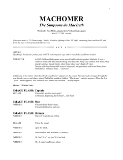 The Simpsons do MacBeth - Canadian Adaptations of Shakespeare