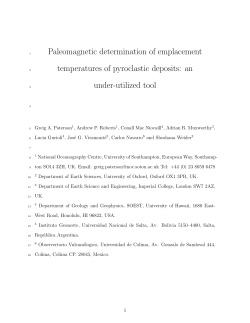 Paleomagnetic determination of emplacement temperatures of