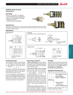 Special Function Rotary Switches SERIES 08,09,42,44,50