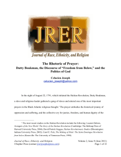 The Rhetoric of Prayer - Journal of Race, Ethnicity, and Religion