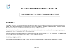 department of english - St. George`s College