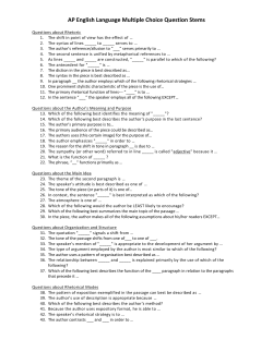 AP English Language Multiple Choice Question