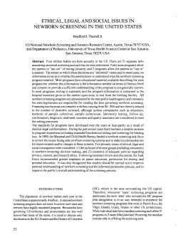 ethical, legal and social issues in newborn screening in the united