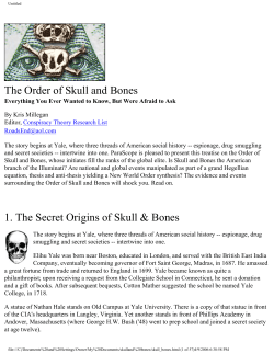 The Order of Skull and Bones