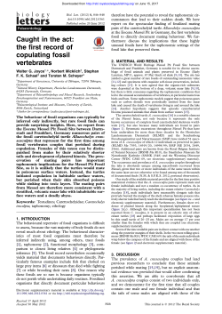 Caught in the act: the first record of copulating fossil vertebrates