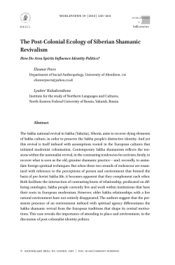 The Post-Colonial Ecology of Siberian Shamanic Revivalism