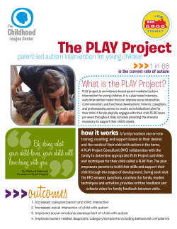 The PLAY Project - Intervening Early
