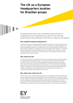 EY The UK as a European Headquarters location for Brazilian groups