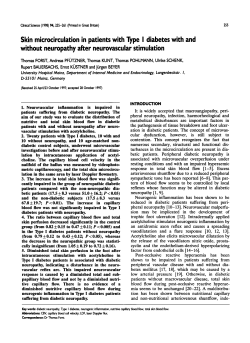 Skin Microcirculation in Patients with Type I